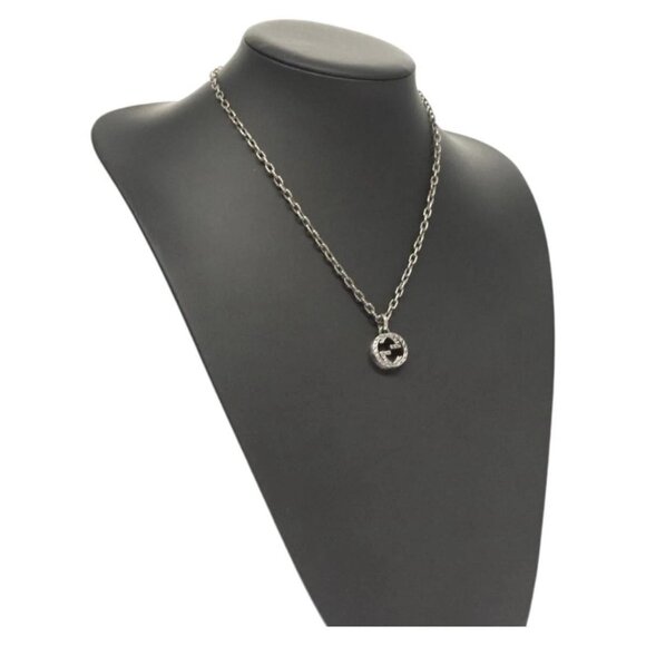 GUCCI Interlocking Necklace Ag925 Silver Auth - Picture 1 of 16